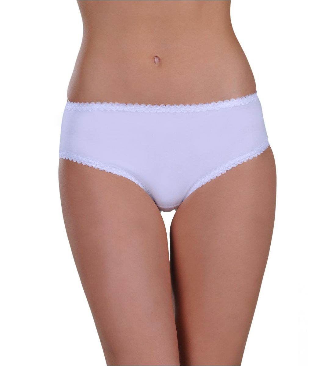 Women underwear, panty, 3/4, cotton-elastan Color White Size Small