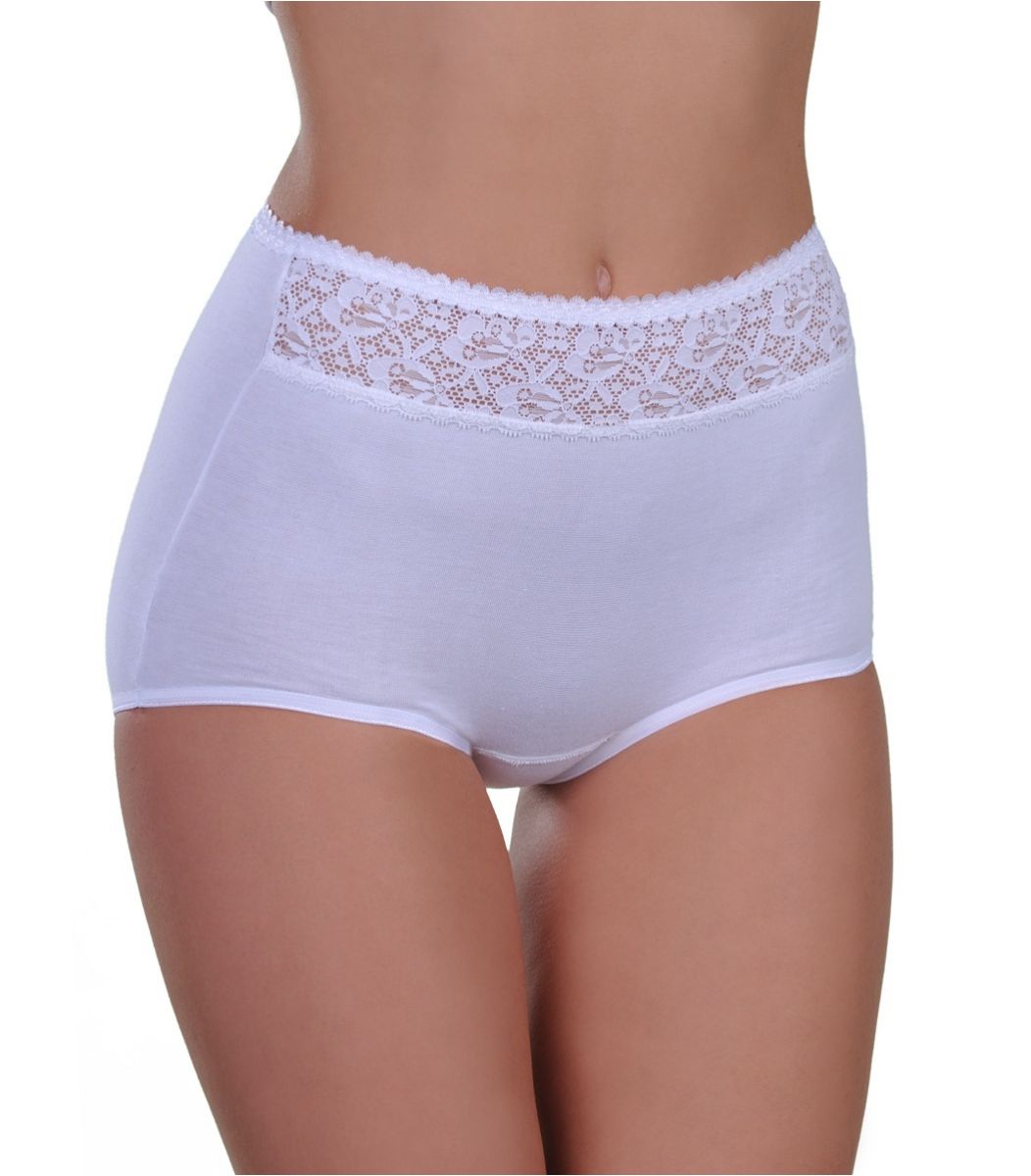 women underwear, panty maxi, lace, cotton Color White Size Small