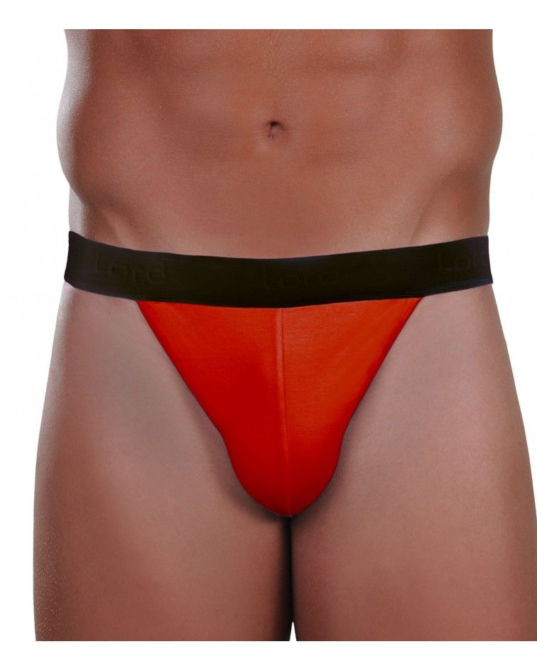 Men underwear brief tanga, external rubber band, cotton-lycra, red Color  Black Size Medium